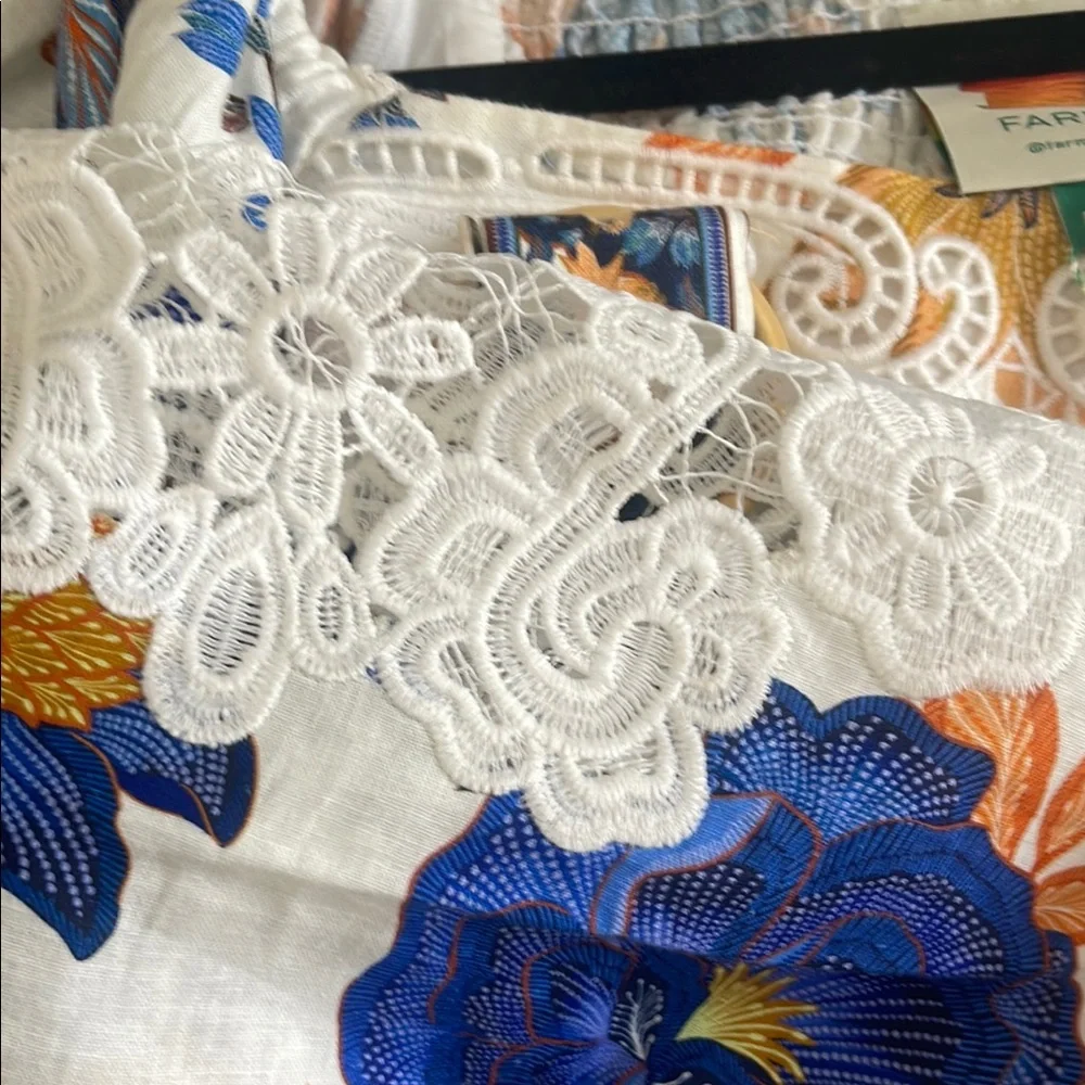 FARM Rio Off-White Summer Flowers Lenzing™ Ecovero™ Euroflax™ Romper - NWT - Picture 8 of 9